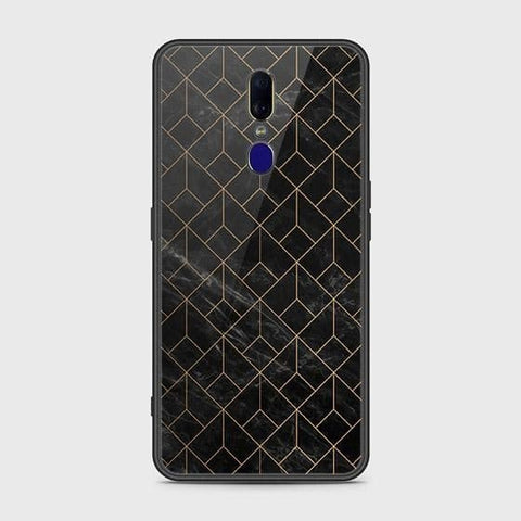 Oppo F11 Cover - Black Marble Series - HQ Ultra Shine Premium Infinity Glass Soft Silicon Borders Case