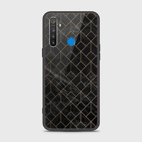 Realme 6i Cover - Black Marble Series - HQ Ultra Shine Premium Infinity Glass Soft Silicon Borders Case