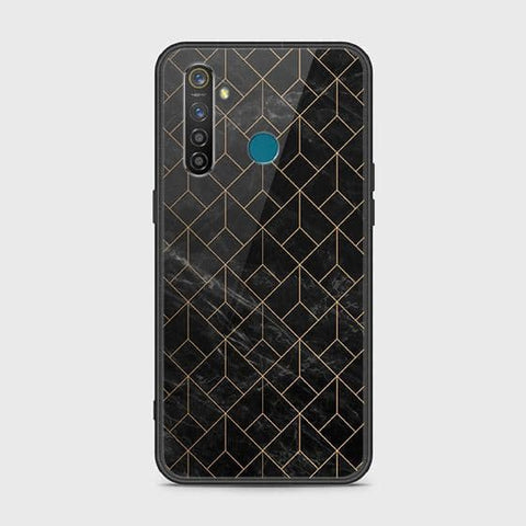 Realme 5 Pro Cover - Black Marble Series - HQ Ultra Shine Premium Infinity Glass Soft Silicon Borders Case