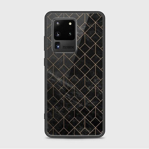 Samsung Galaxy S20 Ultra Cover - Black Marble Series - HQ Ultra Shine Premium Infinity Glass Soft Silicon Borders Case