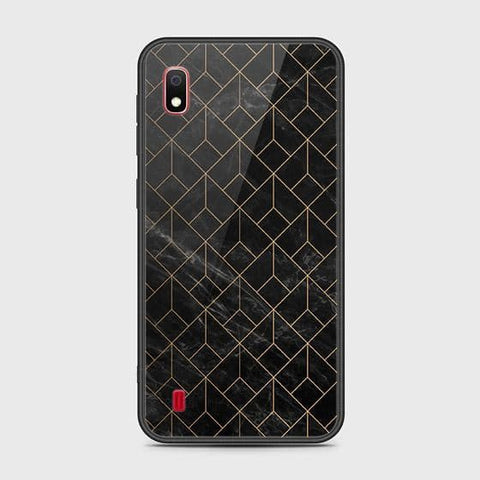 Samsung Galaxy A10 Cover - Black Marble Series - HQ Ultra Shine Premium Infinity Glass Soft Silicon Borders Case