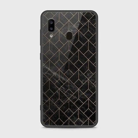 Samsung Galaxy A30 Cover - Black Marble Series - HQ Ultra Shine Premium Infinity Glass Soft Silicon Borders Case