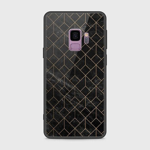 Samsung Galaxy S9 Cover - Black Marble Series - HQ Ultra Shine Premium Infinity Glass Soft Silicon Borders Case