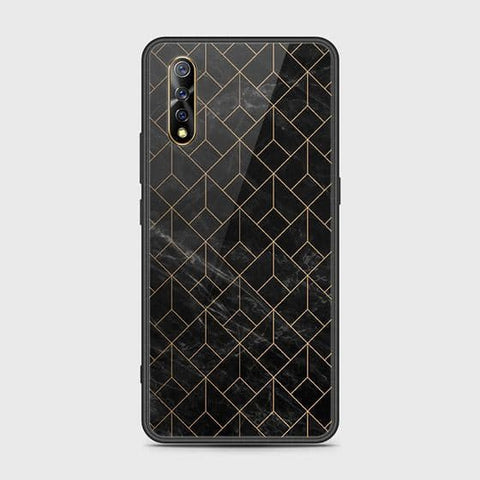 Vivo S1 Cover - Black Marble Series - HQ Ultra Shine Premium Infinity Glass Soft Silicon Borders Case