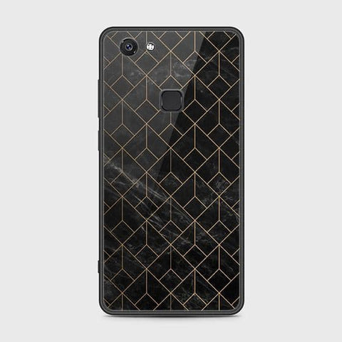 Vivo V7 Plus Cover - Black Marble Series - HQ Ultra Shine Premium Infinity Glass Soft Silicon Borders Case