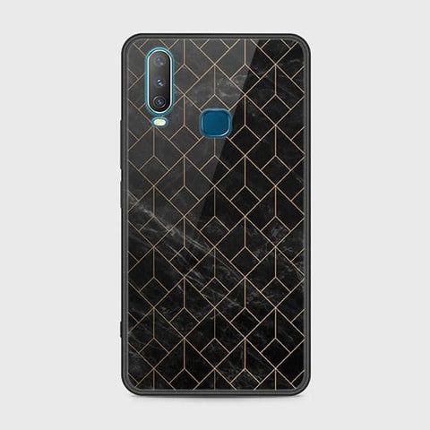 Vivo Y17 Cover - Black Marble Series - HQ Ultra Shine Premium Infinity Glass Soft Silicon Borders Case