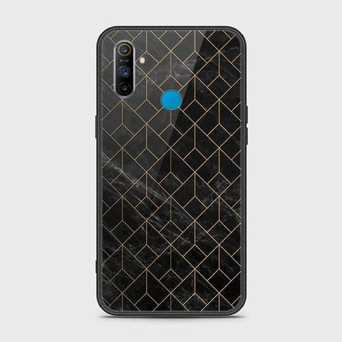 Realme C3 Cover - Black Marble Series - HQ Ultra Shine Premium Infinity Glass Soft Silicon Borders Case