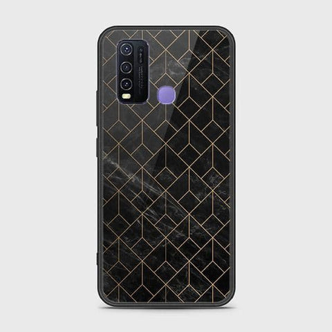 Vivo Y30 Cover - Black Marble Series - HQ Ultra Shine Premium Infinity Glass Soft Silicon Borders Case