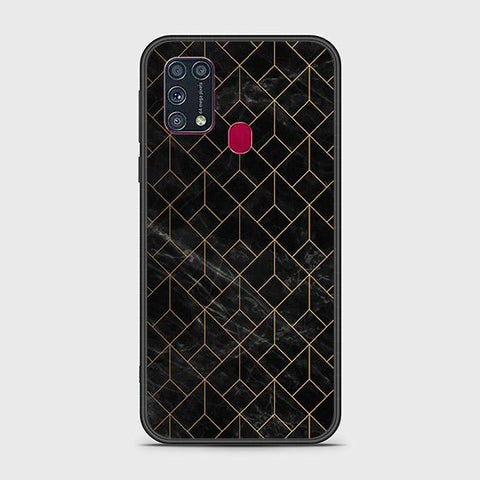 Samsung Galaxy M21 Cover - Black Marble Series - HQ Ultra Shine Premium Infinity Glass Soft Silicon Borders Case