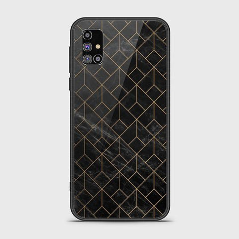 Samsung Galaxy A03s Cover - Black Marble Series - HQ Ultra Shine Premium Infinity Glass Soft Silicon Borders Case