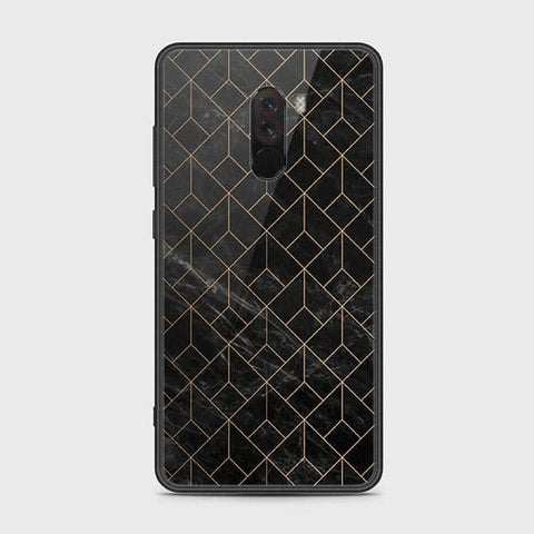 Xiaomi Pocophone F1 Cover - Black Marble Series - HQ Ultra Shine Premium Infinity Glass Soft Silicon Borders Case