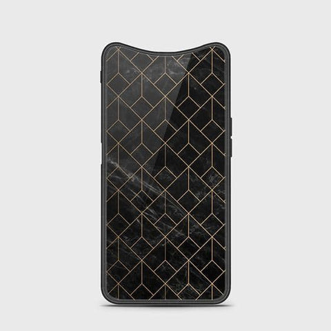 Oppo Find X Cover - Black Marble Series - HQ Ultra Shine Premium Infinity Glass Soft Silicon Borders Case