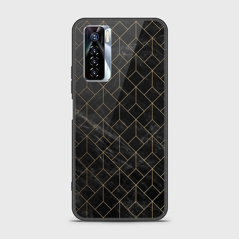 Tecno Camon 17 Pro Cover - Black Marble Series - HQ Ultra Shine Premium Infinity Glass Soft Silicon Borders Case