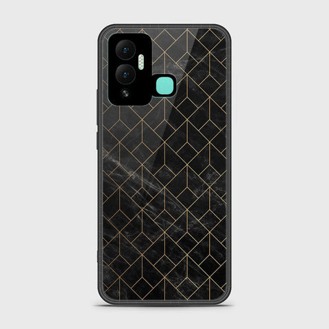 Infinix Hot 12i Cover- Black Marble Series - HQ Ultra Shine Premium Infinity Glass Soft Silicon Borders Case