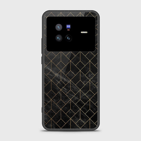 Vivo X80 Cover- Black Marble Series - HQ Ultra Shine Premium Infinity Glass Soft Silicon Borders Case