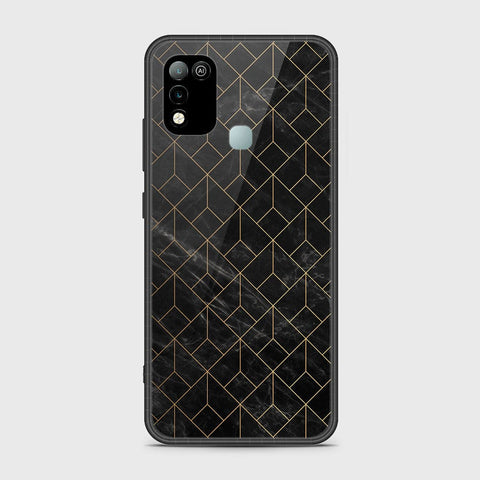 Infinix Hot 10 Play Cover- Black Marble Series - HQ Ultra Shine Premium Infinity Glass Soft Silicon Borders Case