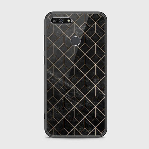 Huawei Y6 Prime 2018 Cover - Black Marble Series - HQ Ultra Shine Premium Infinity Glass Soft Silicon Borders Case