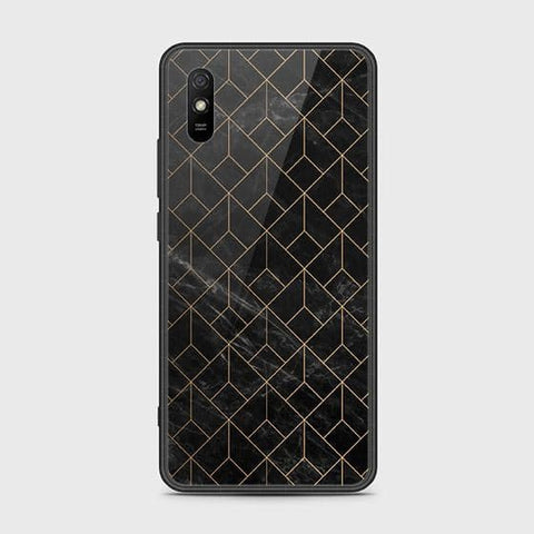 Xiaomi Redmi 9A Cover - Black Marble Series - HQ Ultra Shine Premium Infinity Glass Soft Silicon Borders Case