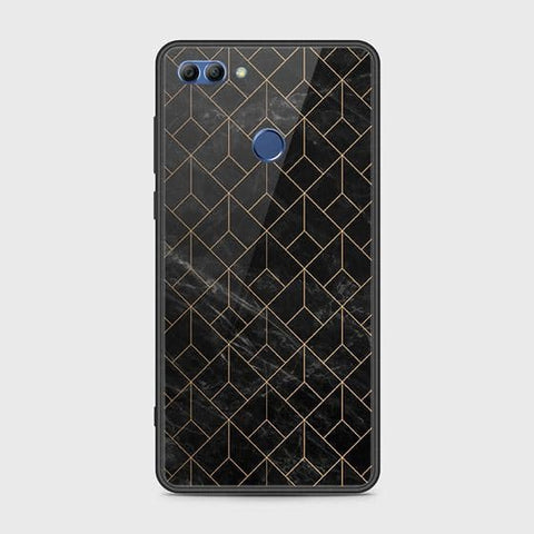 Huawei Y9 2018 Cover - Black Marble Series - HQ Ultra Shine Premium Infinity Glass Soft Silicon Borders Case