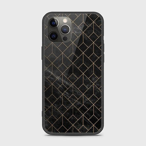 iPhone 12 Pro Cover - Black Marble Series - HQ Ultra Shine Premium Infinity Glass Soft Silicon Borders Case