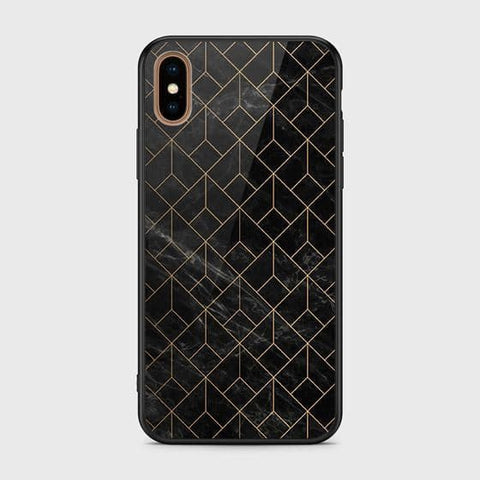 iPhone XS Max Cover - Black Marble Series - HQ Ultra Shine Premium Infinity Glass Soft Silicon Borders Case