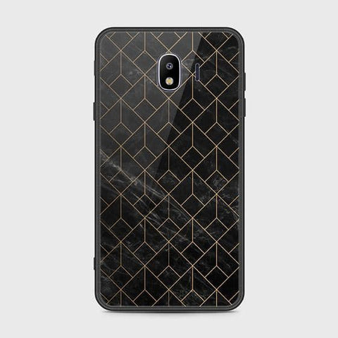 Samsung Galaxy J4 2018 Cover - Black Marble Series - HQ Ultra Shine Premium Infinity Glass Soft Silicon Borders Case