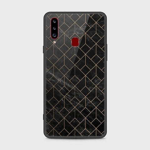 Samsung Galaxy A20s Cover - Black Marble Series - HQ Ultra Shine Premium Infinity Glass Soft Silicon Borders Case