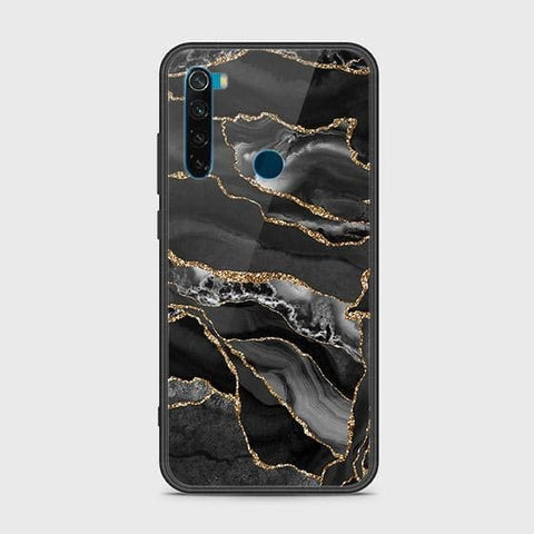 Xiaomi Redmi Note 8 Cover - Black Marble Series - HQ Ultra Shine Premium Infinity Glass Soft Silicon Borders Case