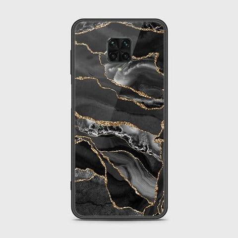 Xiaomi Redmi Note 9 Pro Cover - Black Marble Series - HQ Ultra Shine Premium Infinity Glass Soft Silicon Borders Case