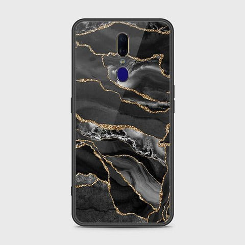 Oppo F11 Cover - Black Marble Series - HQ Ultra Shine Premium Infinity Glass Soft Silicon Borders Case