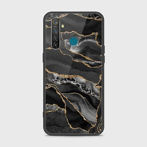 Realme 5 Pro Cover - Black Marble Series - HQ Ultra Shine Premium Infinity Glass Soft Silicon Borders Case