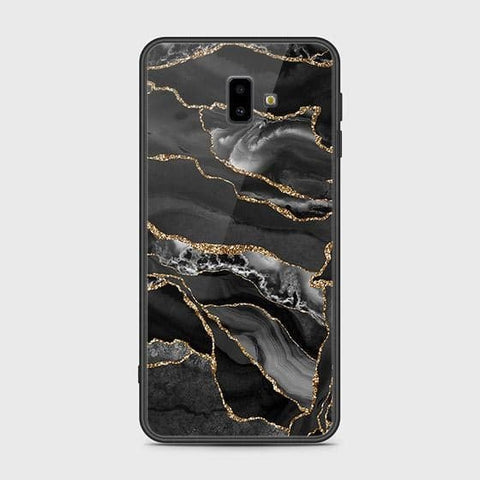 Samsung Galaxy J6 Plus 2018 Cover - Black Marble Series - HQ Ultra Shine Premium Infinity Glass Soft Silicon Borders Case