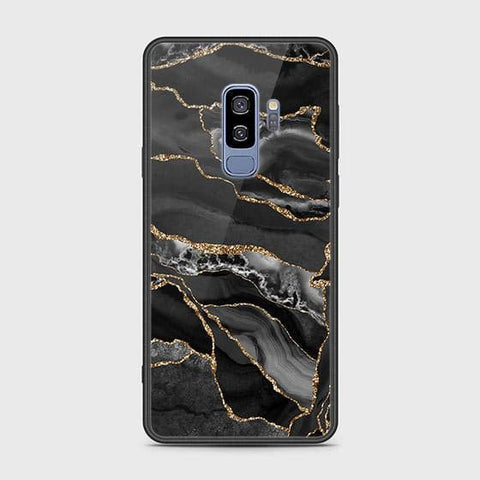 Samsung Galaxy S9 Plus Cover - Black Marble Series - HQ Ultra Shine Premium Infinity Glass Soft Silicon Borders Case