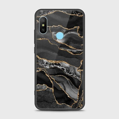 Xiaomi Redmi 6 Pro Cover - Black Marble Series - HQ Ultra Shine Premium Infinity Glass Soft Silicon Borders Case