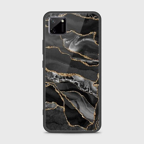 Realme C11 Cover - Black Marble Series - HQ Ultra Shine Premium Infinity Glass Soft Silicon Borders Case