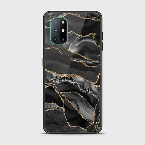 OnePlus 8T Cover - Black Marble Series - HQ Ultra Shine Premium Infinity Glass Soft Silicon Borders Case