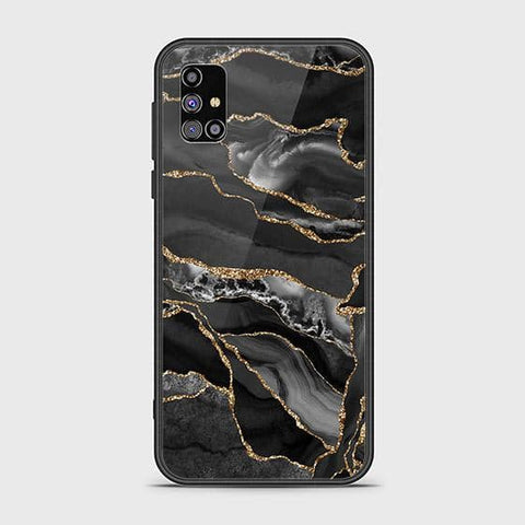 Samsung Galaxy A03s Cover - Black Marble Series - HQ Ultra Shine Premium Infinity Glass Soft Silicon Borders Case