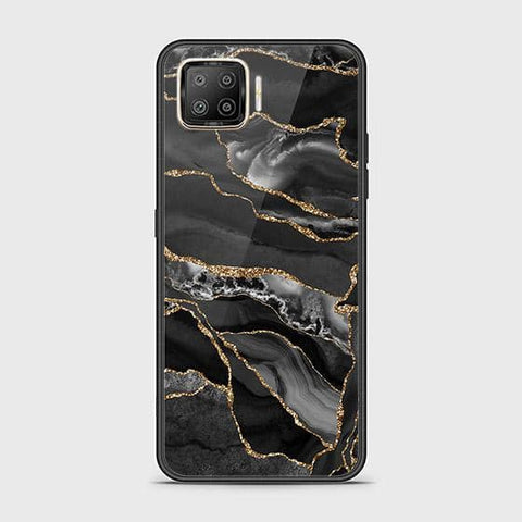 Oppo A73 Cover - Black Marble Series - HQ Ultra Shine Premium Infinity Glass Soft Silicon Borders Case