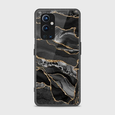 Oneplus 9 Pro Cover - Black Marble Series - HQ Ultra Shine Premium Infinity Glass Soft Silicon Borders Case SuccessActive