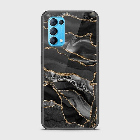 Oppo Reno 5 5G Cover - Black Marble Series - HQ Ultra Shine Premium Infinity Glass Soft Silicon Borders Case SuccessActive