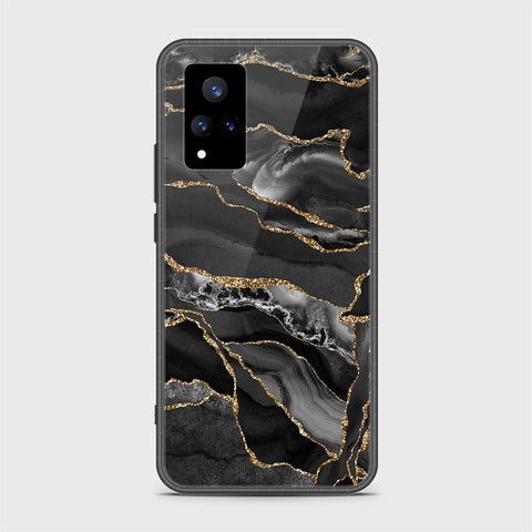 Vivo V21 Cover - Black Marble Series - HQ Ultra Shine Premium Infinity Glass Soft Silicon Borders Case