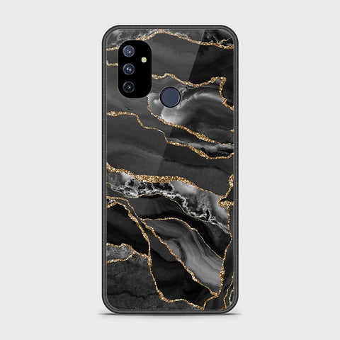 OnePlus Nord N100 Cover- Black Marble Series - HQ Ultra Shine Premium Infinity Glass Soft Silicon Borders Case