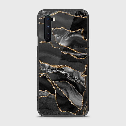 OnePlus Nord Cover- Black Marble Series - HQ Ultra Shine Premium Infinity Glass Soft Silicon Borders Case