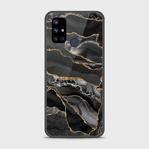 OnePlus Nord N10 5G Cover- Black Marble Series - HQ Ultra Shine Premium Infinity Glass Soft Silicon Borders Case