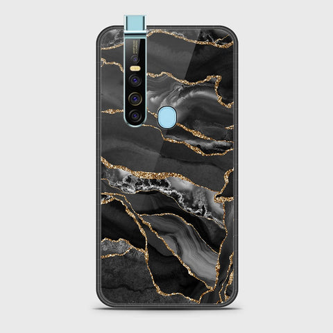 Tecno Camon 15 Pro Cover- Black Marble Series - HQ Ultra Shine Premium Infinity Glass Soft Silicon Borders Case