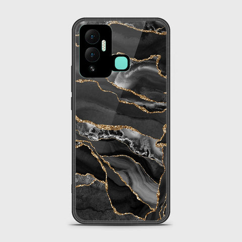 Infinix Hot 12i Cover- Black Marble Series - HQ Ultra Shine Premium Infinity Glass Soft Silicon Borders Case