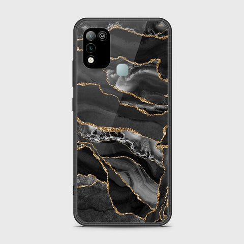 Infinix Hot 10 Play Cover- Black Marble Series - HQ Ultra Shine Premium Infinity Glass Soft Silicon Borders Case