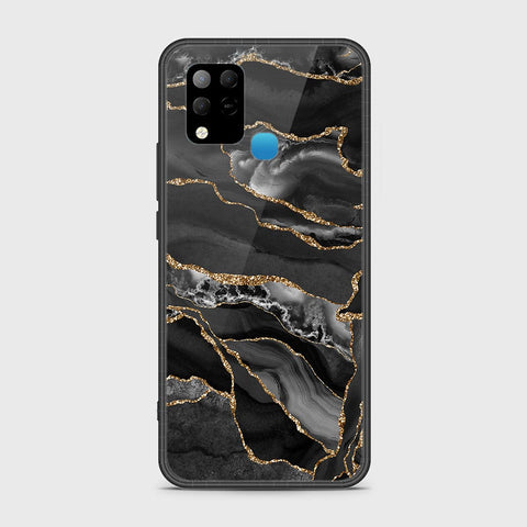 Infinix Hot 10s Cover- Black Marble Series - HQ Ultra Shine Premium Infinity Glass Soft Silicon Borders Case