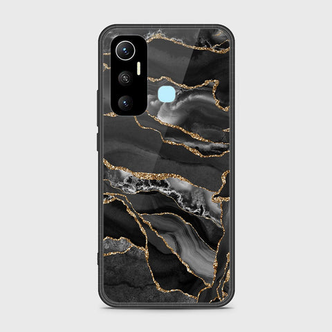 Infinix Hot 11 Cover- Black Marble Series - HQ Ultra Shine Premium Infinity Glass Soft Silicon Borders Case