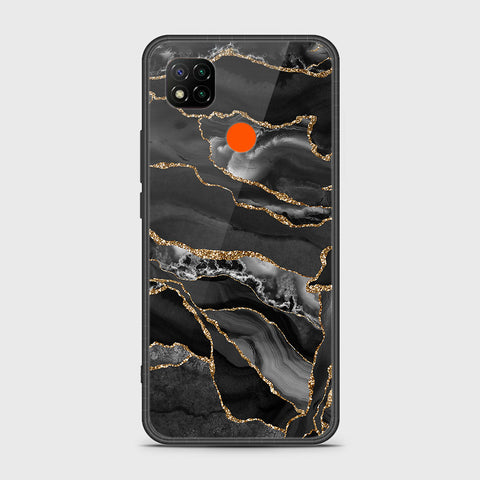 Xiaomi Redmi 10A Cover- Black Marble Series - HQ Ultra Shine Premium Infinity Glass Soft Silicon Borders Case